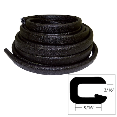 Taco Marine Flexible Vinyl Trim - 5/32" Opening x 9/16"W x 25'L - Black V30-1005B25-1